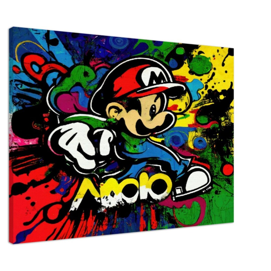 Alec Monopoly Canvas Wallart Super Mario Etsy