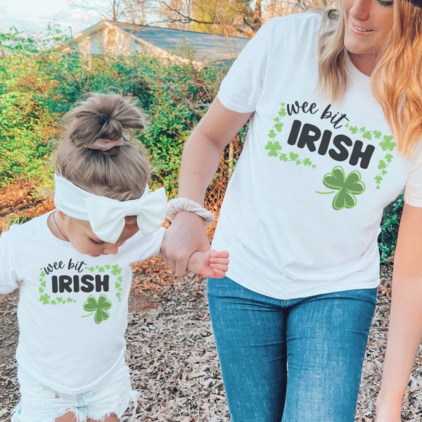 Wee Bit Irish Tee Shirt, St. Patrick's Day, Fun St Pat Shirt, Matching Shirts, Coordinating Family, Mom and Me Tshirt , Dad and Son Tee