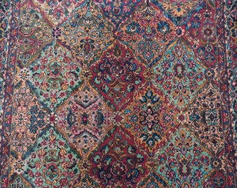 Authentic Karastan 4&#39;3&quot; x 6&#39; Multicolor Panel Kirman #700-717 Wool American Carpet