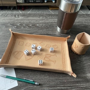 Handmade Leather Dice Tray