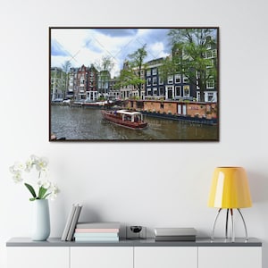 Amsterdam Canal Cruise Framed Gallery Canvas Wrap