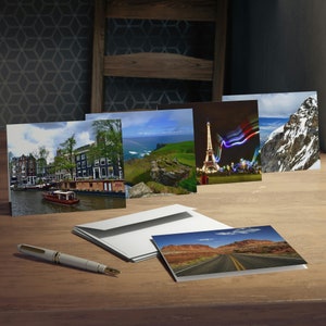 Cartes de vœux multi-design World Travel (paquet de 5)