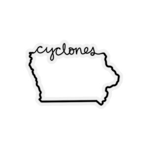 State Outline Cursive Stickers | State Pride | Iowa State Cyclones Kiss-Cut Stickers