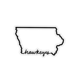 State Outline Cursive Stickers | State Pride | Iowa Hawkeyes Kiss-Cut Stickers