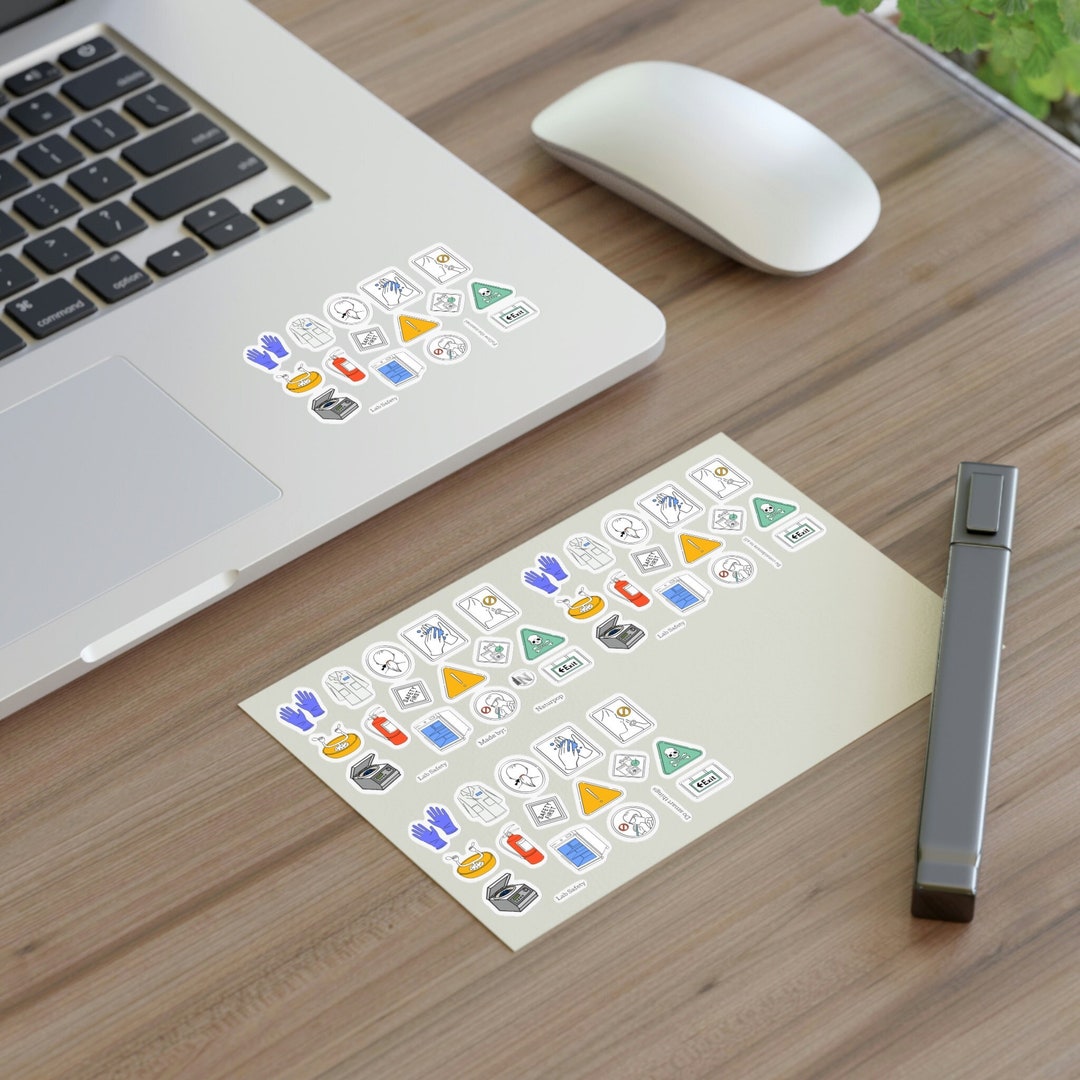 Lab Safety Sticker Sheet Notebook and Journal Planning Decor Science