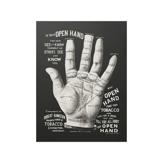 Palm Reading / Tobacco Advertisement Satin Poster