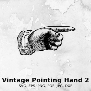Ilustração vetorial de mão apontando vintage 2 | vintage, mão, sinalização, apontando, dedo, direita, esquerda