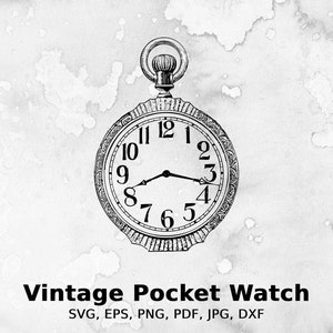 Vintage Pocket Watch Vector Illustration | vector, watch, vintage, pocket watch, retro, pocket, style, victorian, clock, time