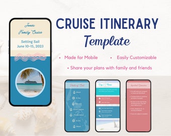 Cruise Itinerary Template: Mobile Vacation Planner (Digital Download)