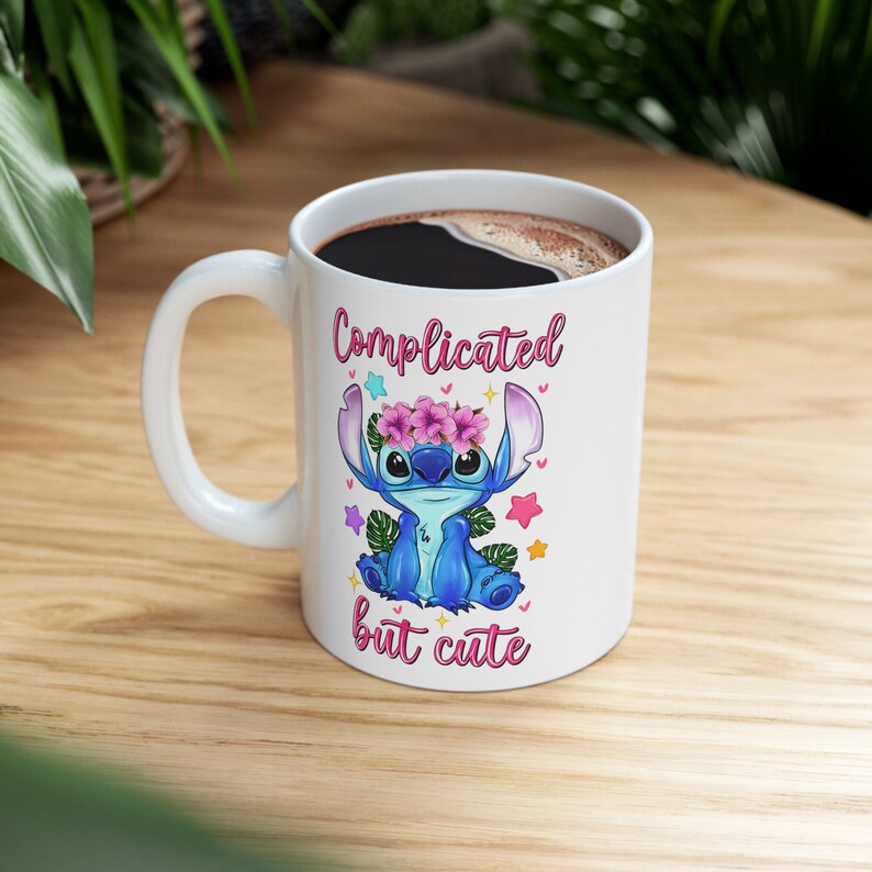 Lilo and Stitch, coffee Mug, Complicated but Cute, Birthday Gift, Girlfriend Gift, Cute gift, Stitch Disney, Cute Gift Ideas, Ceramic Mug 11 image 5