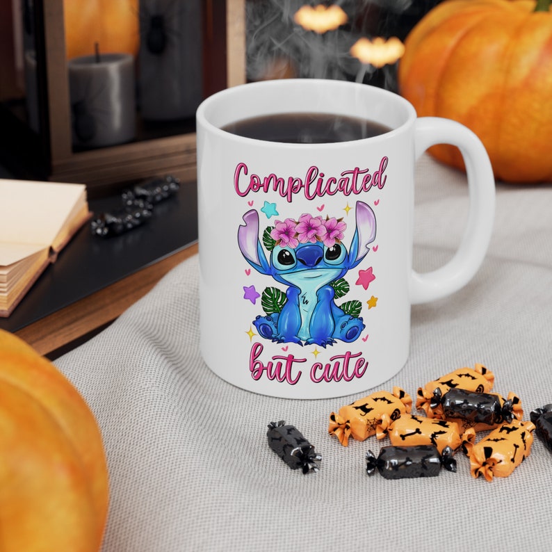 Lilo and Stitch, coffee Mug, Complicated but Cute, Birthday Gift, Girlfriend Gift, Cute gift, Stitch Disney, Cute Gift Ideas, Ceramic Mug 11 image 1