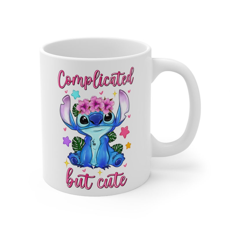 Lilo and Stitch, coffee Mug, Complicated but Cute, Birthday Gift, Girlfriend Gift, Cute gift, Stitch Disney, Cute Gift Ideas, Ceramic Mug 11 image 3