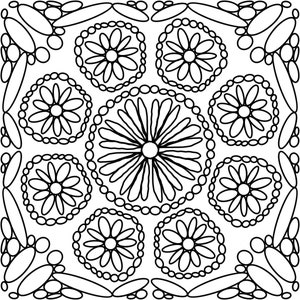 Downloadable and Printable Floral Coloring Page or Template for Adults and Kids
