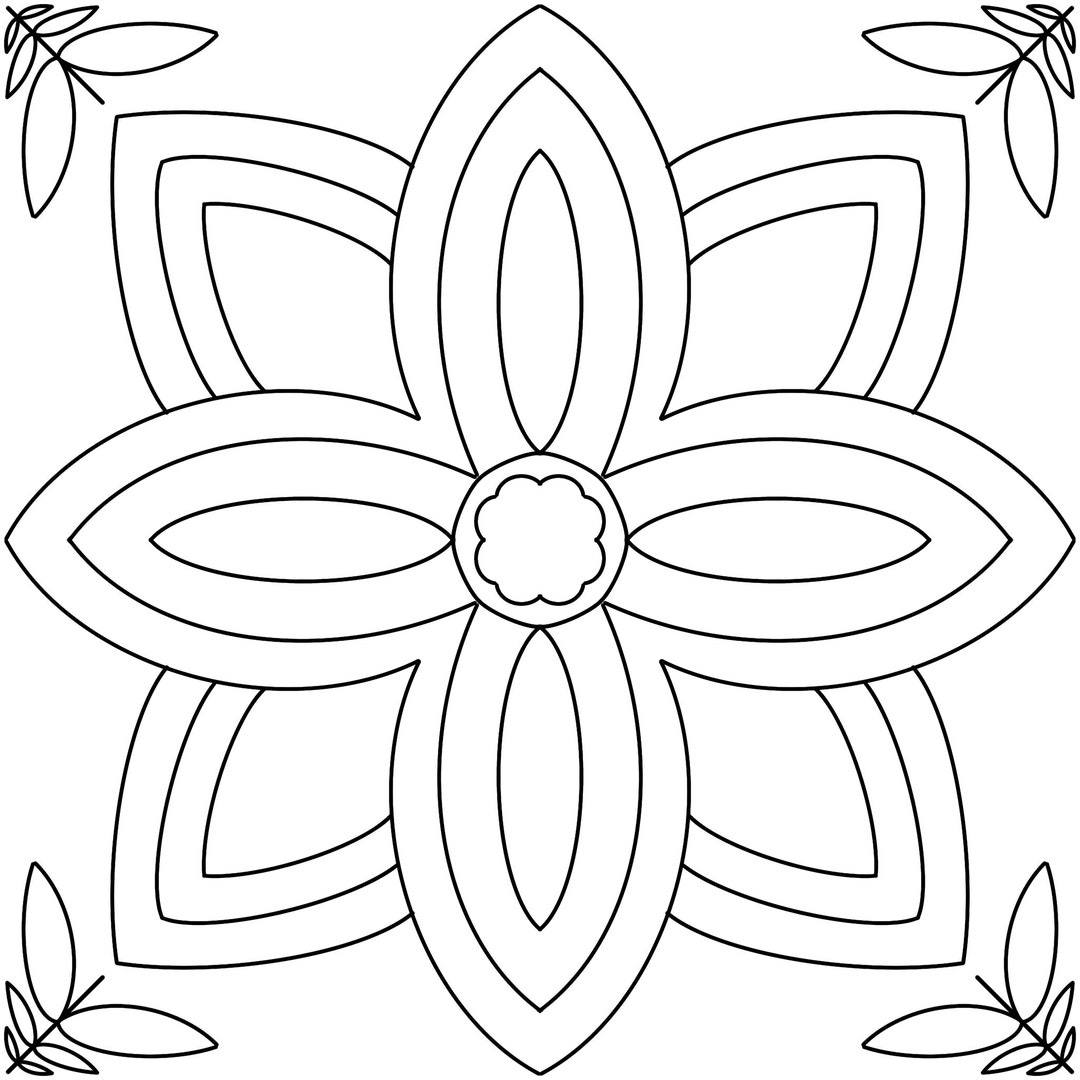 Downloadable and Printable Flower Coloring Page for Adults and Kids - Etsy