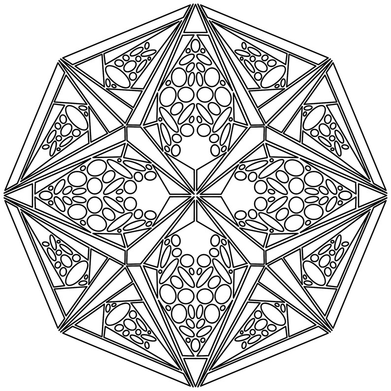 Downloadable and Printable Mandala Coloring Page or Template for Adults ...