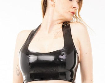 Latex neckholder bikini top