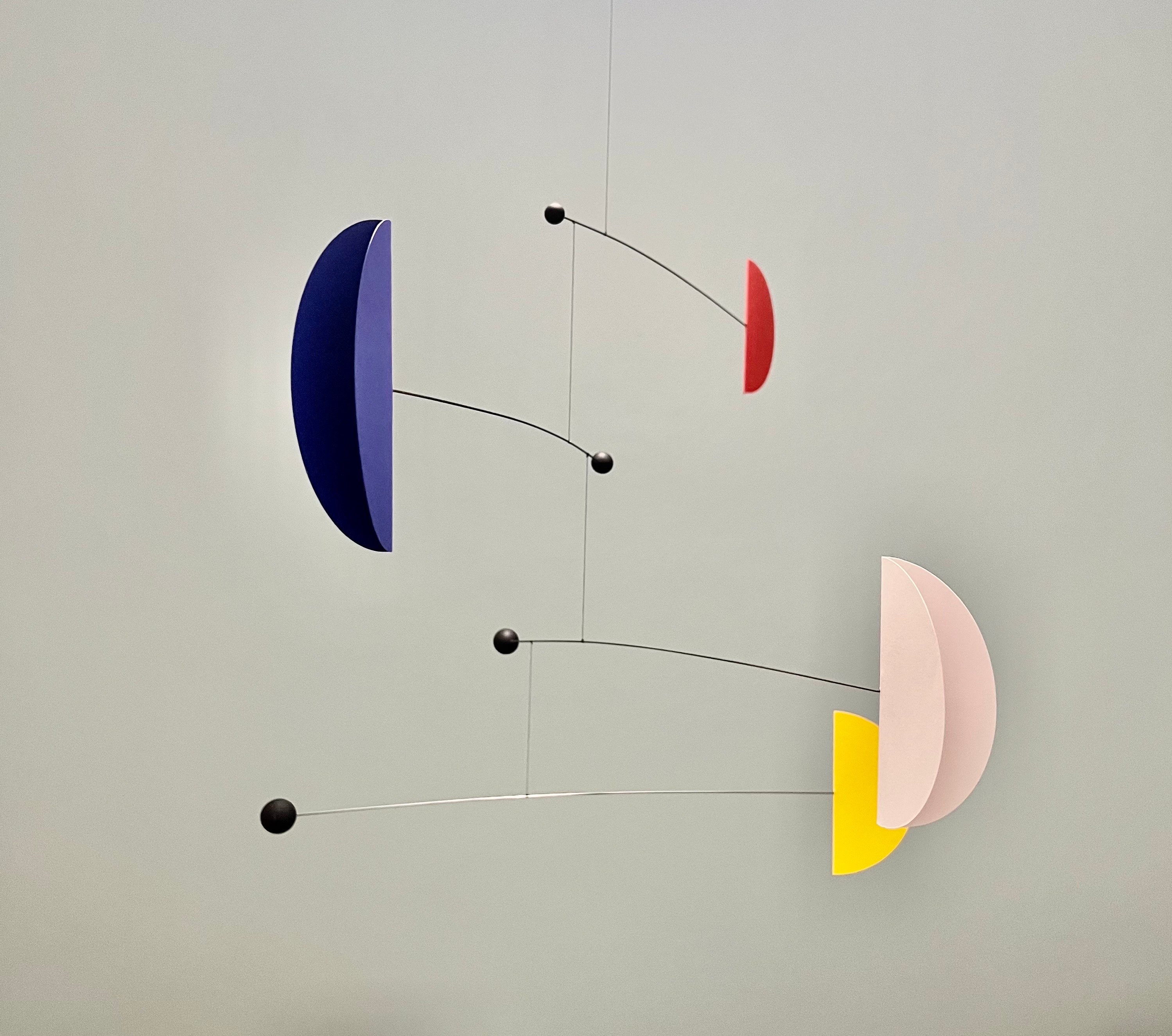 Kinetic mobile - primary colors - mid century - hand made in France