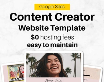 CONTENT CREATOR Website Template | Google Sites | Vlog, Blog, Product Tester, Influencer, Instagram, TikTok, Snapchat, Videographer, Twitch