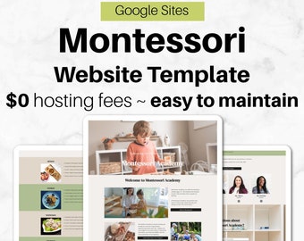 Plantilla de sitio web MONTESSORI / Sitios de Google / para escuela, guardería en casa, guardería, preescolar, primera infancia / Sitio web simple para guardería