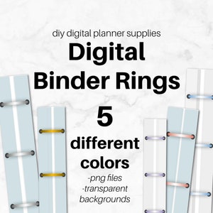 3 argolas para fichário digital | Planejador, calendário e diário faça você mesmo | Imprimível | Encadernação | Crie seu próprio planejador e caderno