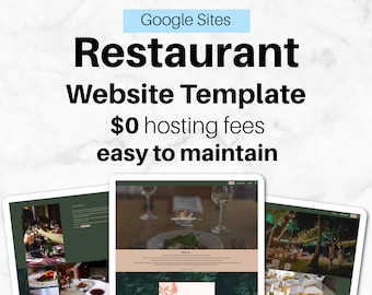 Sitio web de restaurante en Google / Menús, alta cocina, comida para llevar, comida rápida, camión de comida, restaurante / Alojamiento gratuito incluido / Google Sites