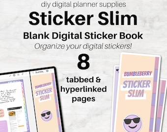 LIBRO DE PEGATINAS (en blanco) para planificación digital / Bumbleberry Sticker Slim / Agregue sus propias pegatinas / PDF / Goodnotes, Samsung Notes, Penly