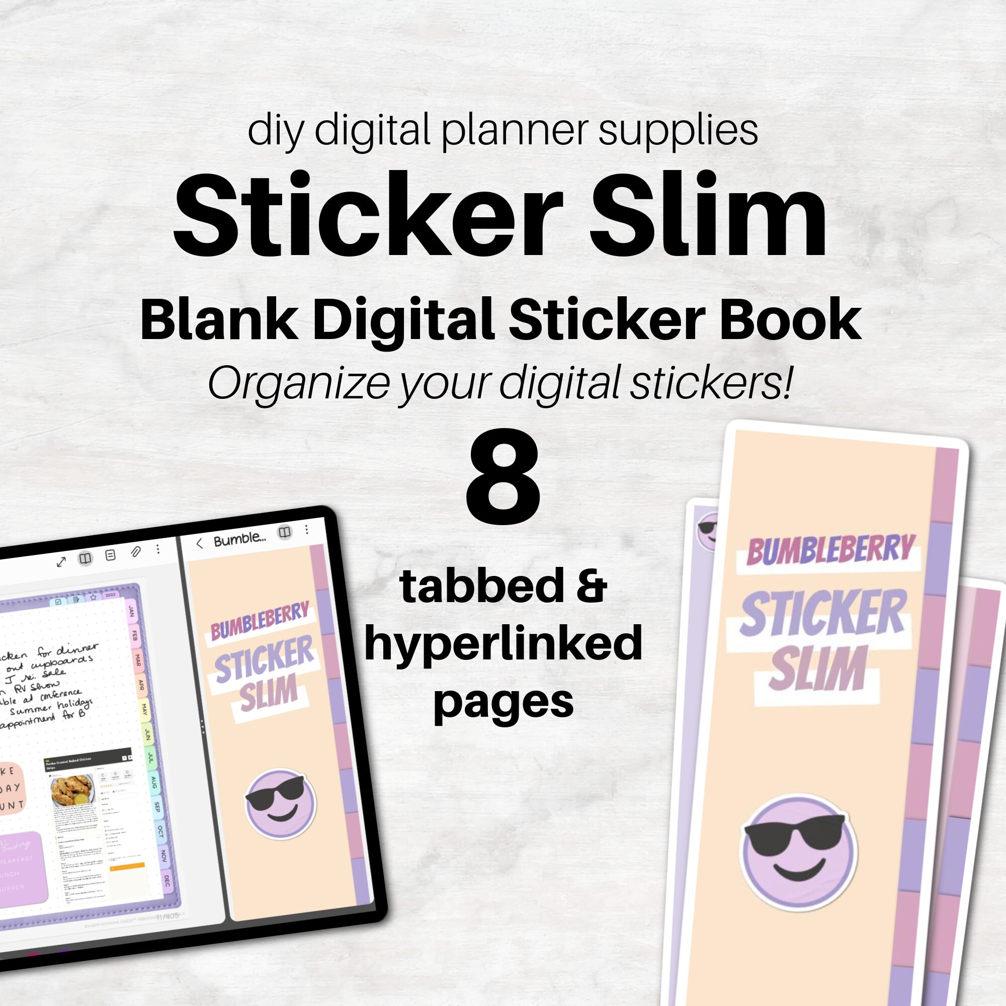 Blank Digital Sticker Book Blank Sticker Book Samsung Notes Goodnotes  Digital Planner 