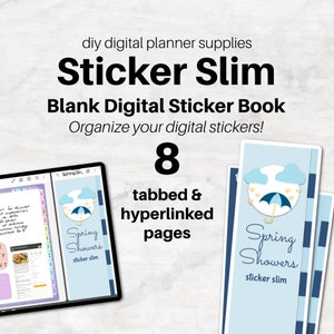 STICKER BOOK (blank) for Digital Planning | Spring Showers Sticker Slim | Add Your Own Stickers | PDF | Goodnotes, Samsung Notes, Penly