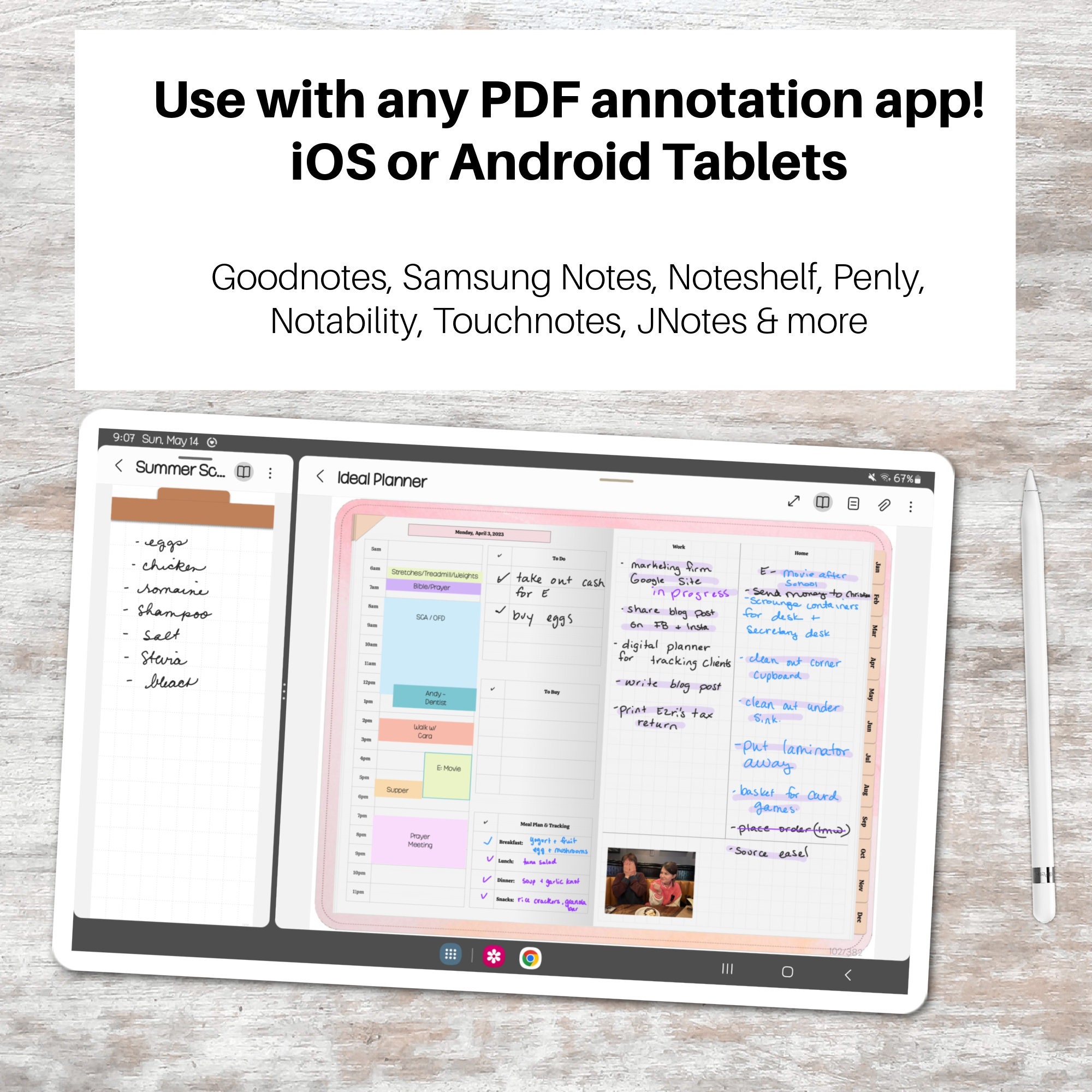 SCRATCHPAD SLIM blank for Digital Planning Summer Theme Etsy