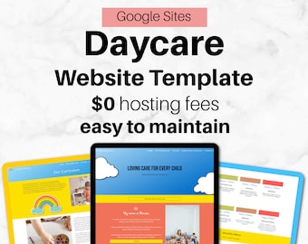 Daycare Website | Google Sites Template | for School, Home Daycare, Montessori, Preschool, Early Childhood | Simple Website for daycare