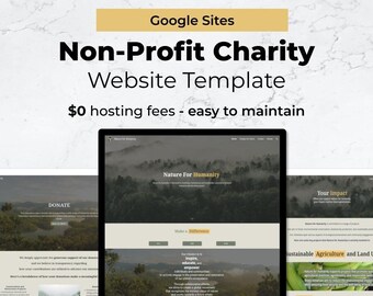 Plantilla de sitio web de Google Sites / SIN FINES DE LUCRO / Organización benéfica / Organización medioambiental / Basada en la naturaleza