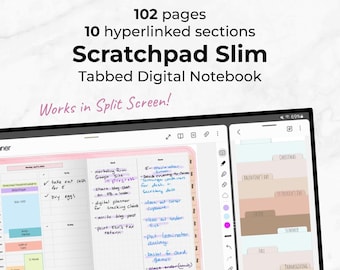 SCRATCHPAD SLIM (en blanco) para planificación digital / Bloc de notas digital Frosty Colors / Cuaderno de pantalla dividida / PDF / Goodnotes, Samsung Notes, Penly