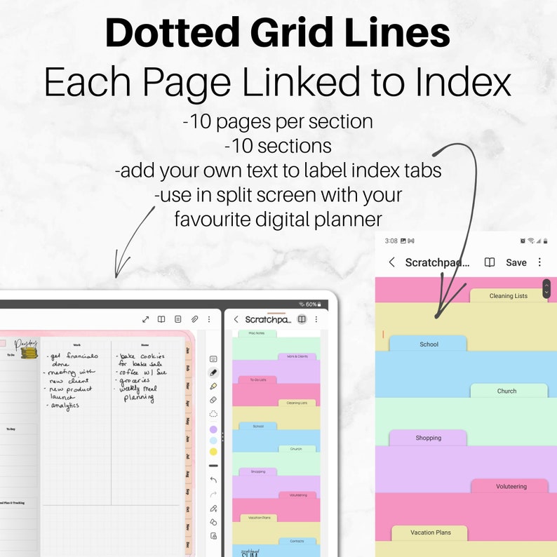SCRATCHPAD SLIM blank for Digital Planning Spring Colors Etsy