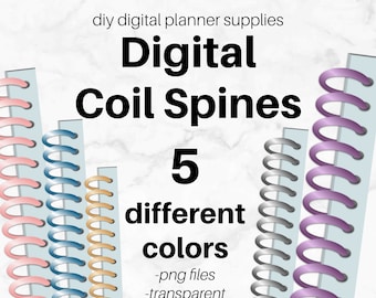 BOBINAS - ESPIRAL para Planificadores Digitales / Planificador DIY, Calendario, Diario / Imprimible / Anillas de Carpeta, Encuadernación / Diseña tu Propio Planificador