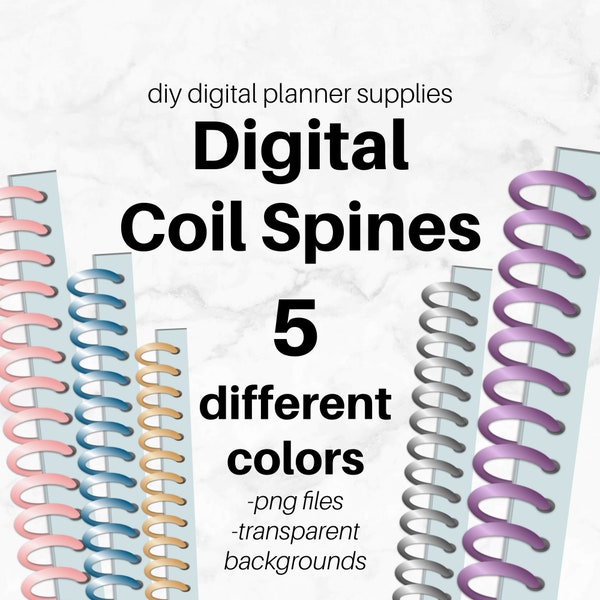 COILS - SPIRAL for Digital Planners | DIY Planner, Calendar, Journal Diary | Printable | Binder Rings, Binding | Design Your Own Planner