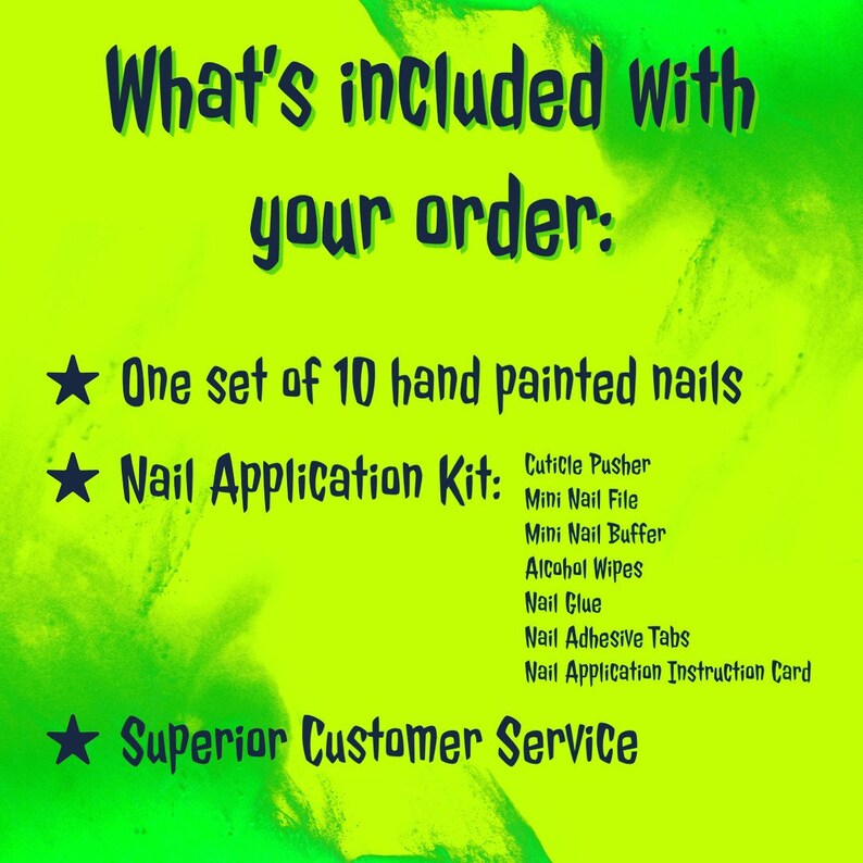 Vibrant Edgy Press on Nails Custom Shape / Size Matte Punk Etsy