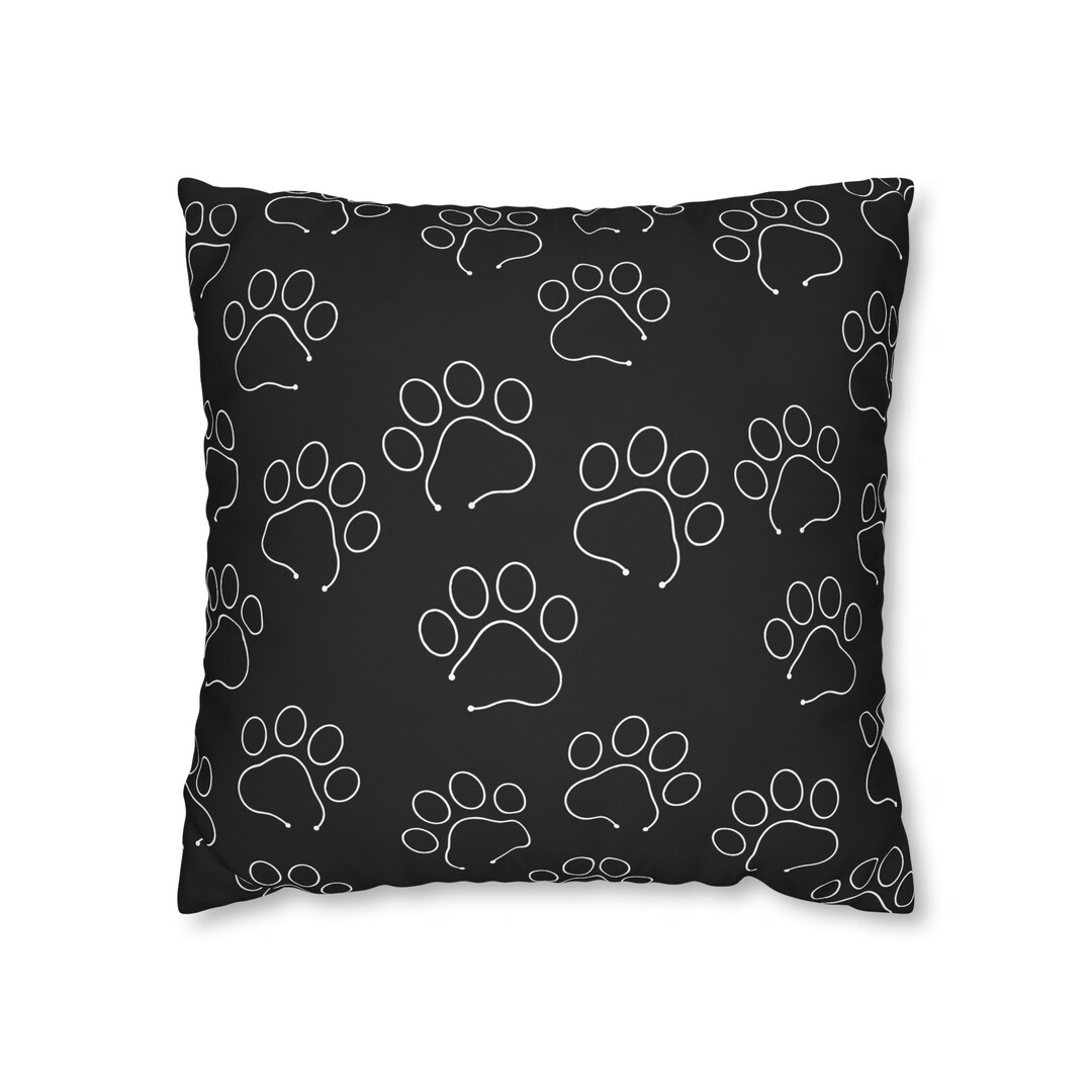 Paw Print Spun Polyester Pillowcase Double Sided Etsy