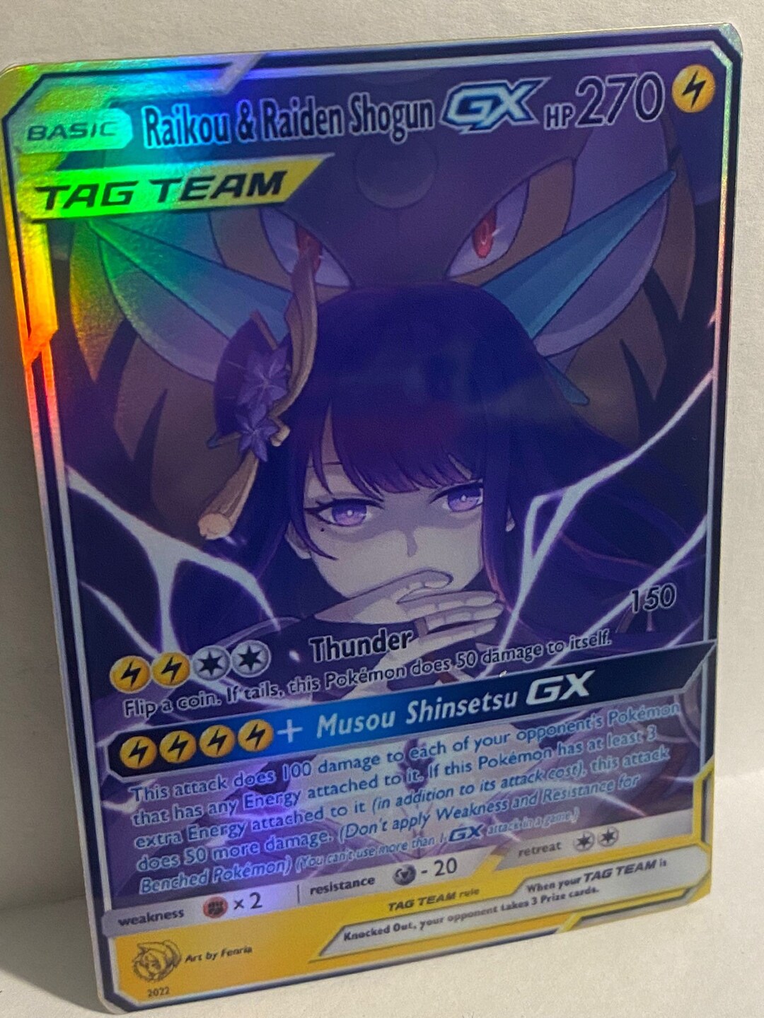 Raikou X Raiden Shogun Gx Tag Team Japanese Shiny Pokemon Etsy