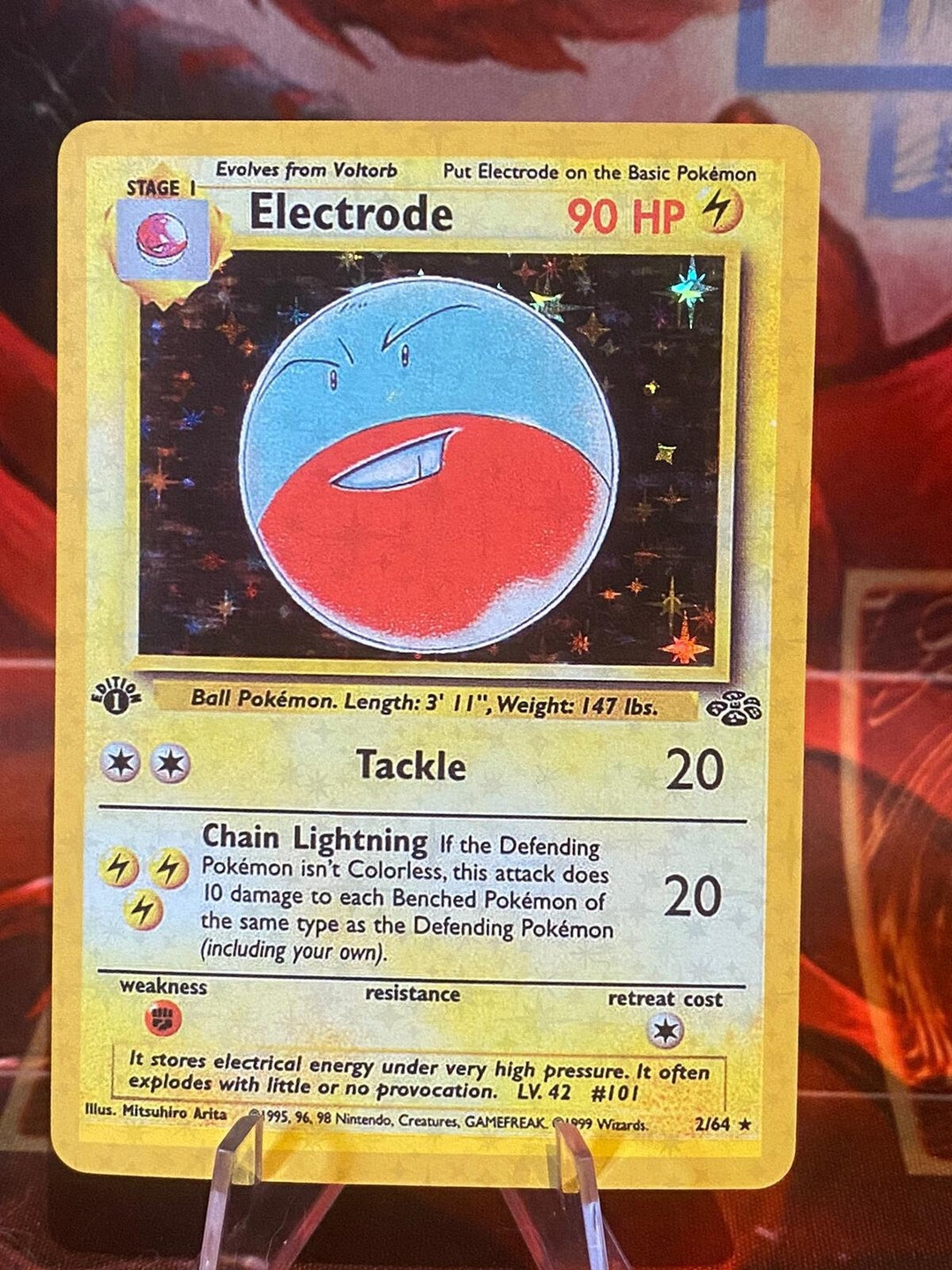 Electrode Jungle Fossil Base Set Pokemon Custom Card Holographic 2/64