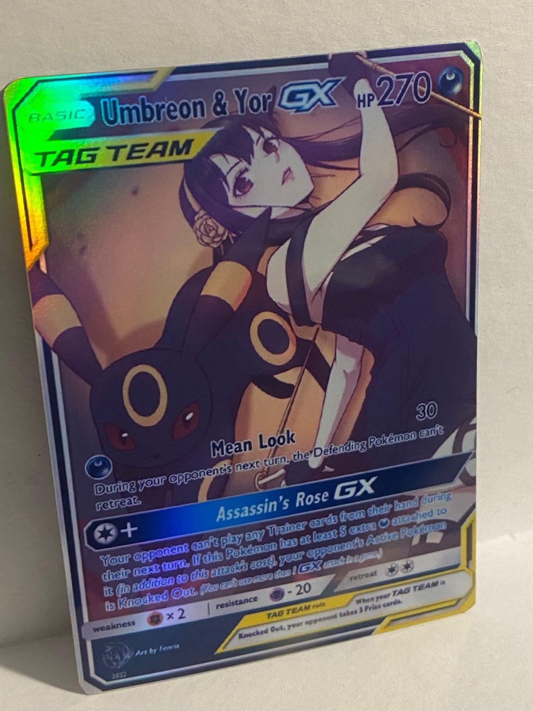 Umbreon X Yor Gx Tag Team Japanese Shiny Pokemon Custom Card Etsy