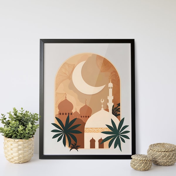 Islamic Wall Art Print, Ramadan Decor, Printable Wall Art, Gift Idea, Fine Art Print, Poster Painting, Living Room Decor, Digital Download