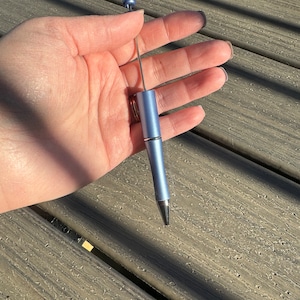 Soft Dusty Blue Beaded Pen Blank, DIY Bead Pens, Craft Supplies, Hobby Craft, Black Inked Pen, Silicone Bead Project, Wholesale Pen