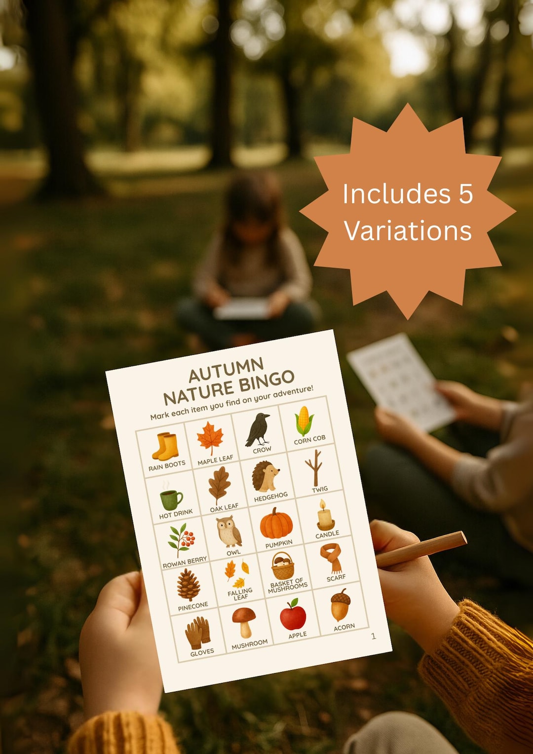 Fall Nature Bingo Printable for Kids – Outdoor Scavenger Hunt Game ...