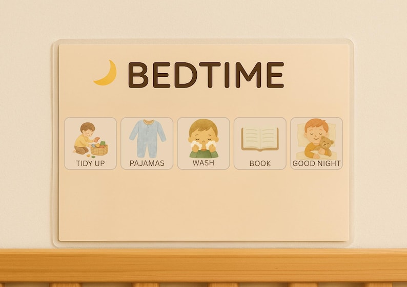 Bedtime Routine Chart for Kids | Printable Visual Schedule | Evening ...