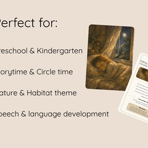 May include: Two cards with text and illustrations. One card shows a child sleeping near a window with a moonlit night scene. The other card has the title "Falling Asleep After a Summer" and text about summer memories.