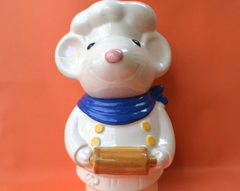 Vintage Metlox Ceramic Mouse Chef Pierre Cookie Jar