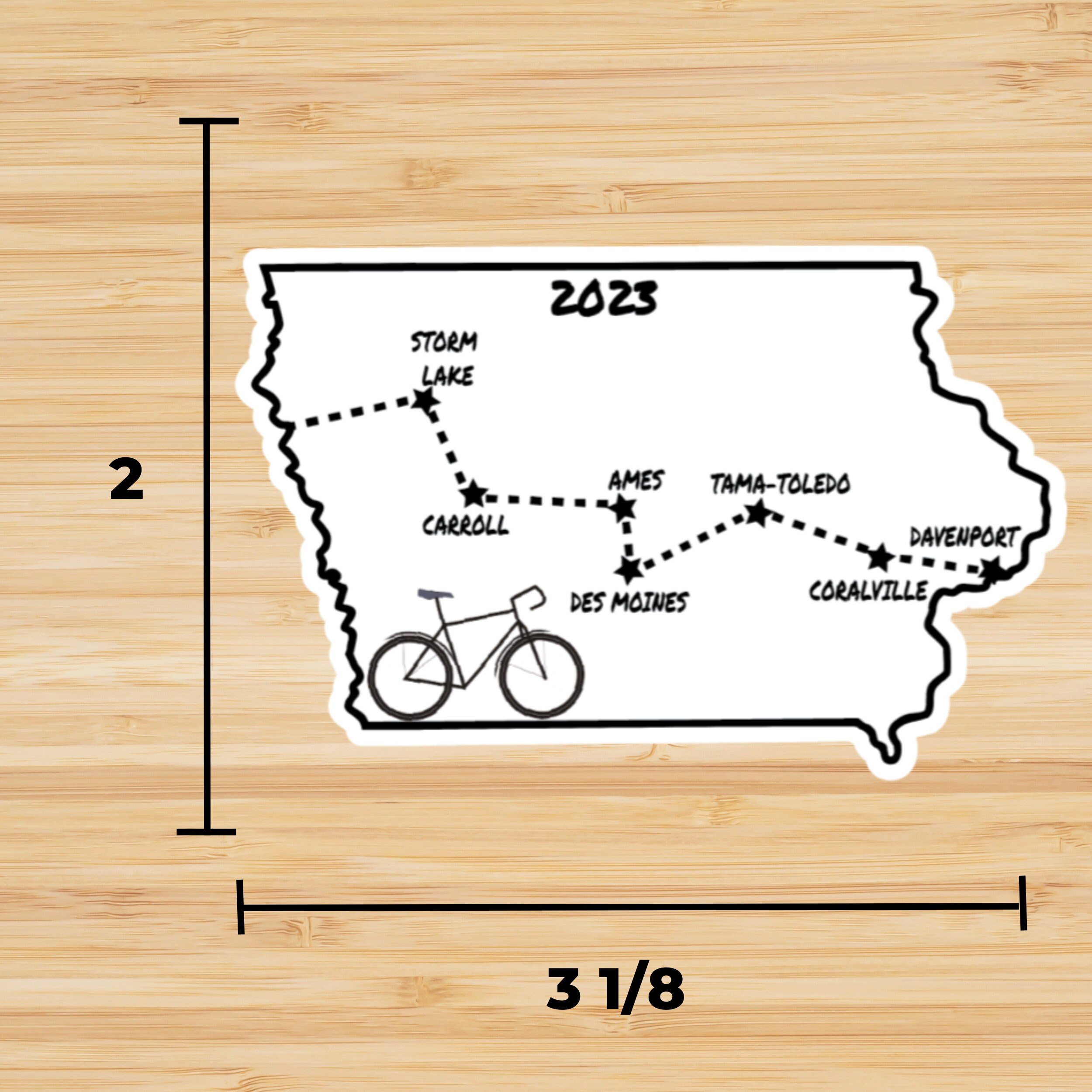 RAGBRAI 2023 Route Sticker | Iowa Bike Ride Keepsake - Etsy