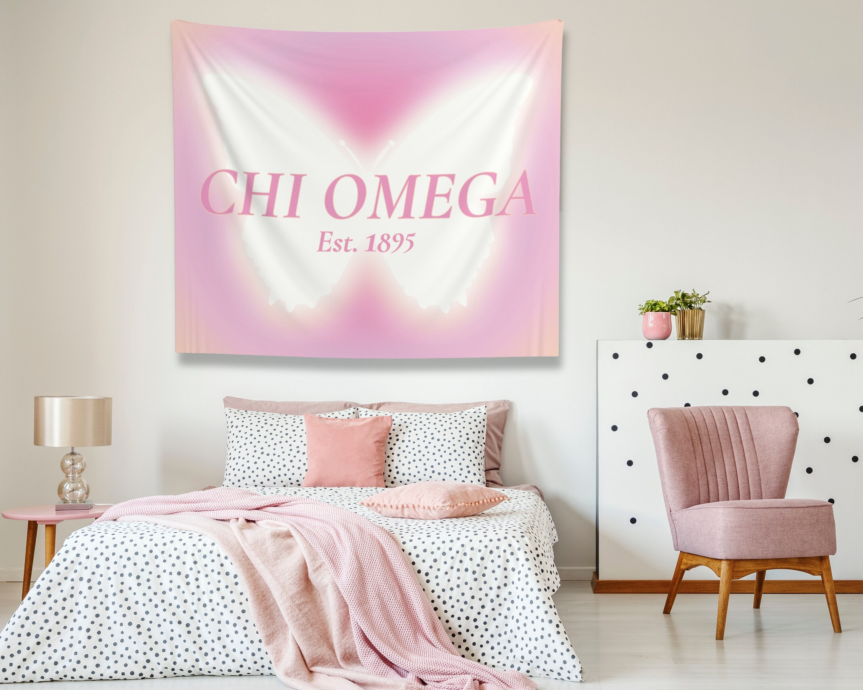 Chi Omega Tapestry Etsy