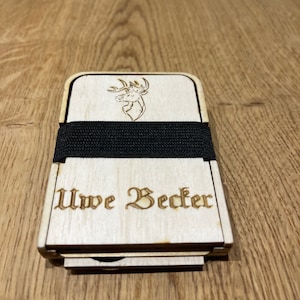 Caja de madera para tarjetas de crédito