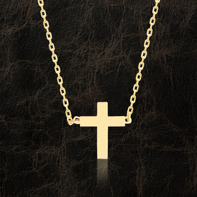 5 Styles of 14K Solid Gold Cross Necklace for Women Gold Cross Pendant
